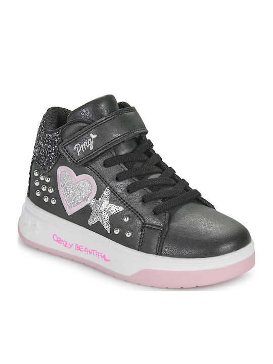 Kids Sneakers High with Scratch Black