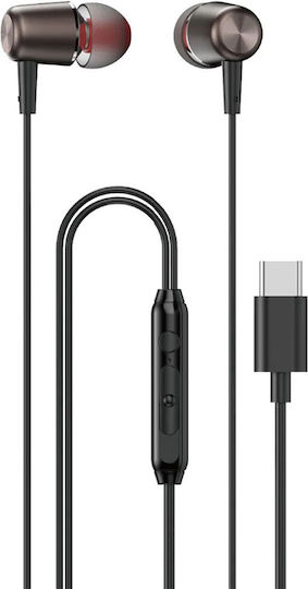 Dudao X1prot In-ear Handsfree Headphones with Connector USB-C Black