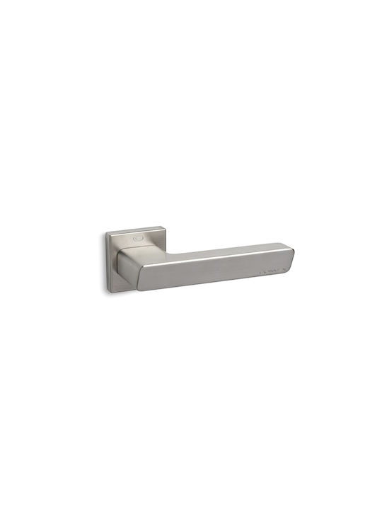 Convex Lever Middle Door with Rosette 2145 Nickel Matte