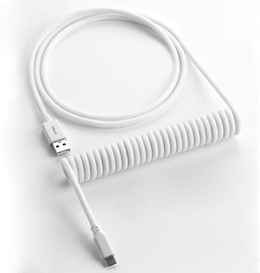 Cablemod Спирален USB 2.0 Кабел USB-C Мъжки - USB-A Бял 1.5м CM-CKCA-CW-WW150WW-R
