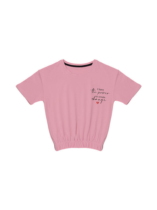 Children's Blouse Short Sleeve Pink