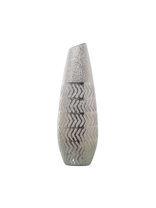 Vase Alexandra House Living Silver Ceramic 10 X 16 X 45 Cm