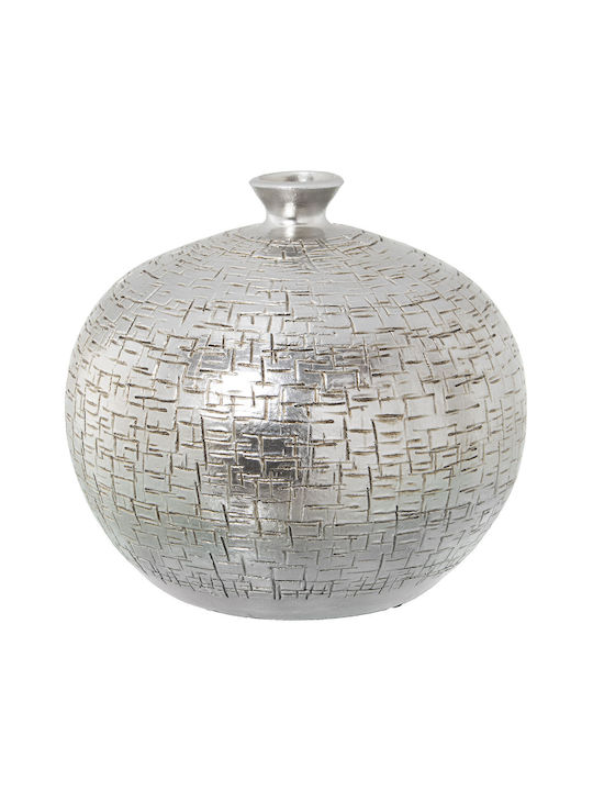 Vase Alexandra House Living Silver Ceramic 25 X 25 X 21 Cm