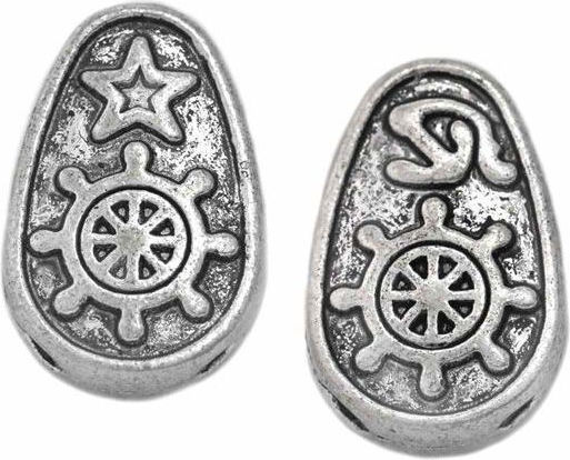 Metallic Craft Beads Silver 5pcs 21mm