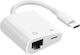 Usb-C-zu-Ethernet-Adapter + USB-C-Ladegerät Stabile Internetverbindung Weiß