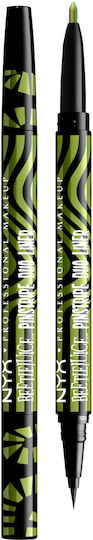 NYX Professional Makeup Beetlejuice Pin Stripe Stilou Eyeliner 03 Verde Crom 0.5ml