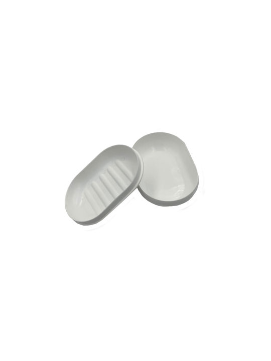 Svim Oval Plastic White Travel Soap Dish
