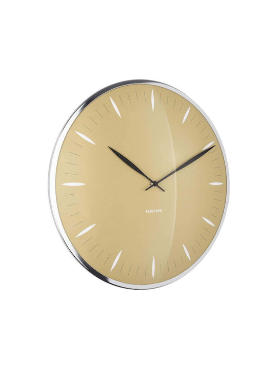 Karlsson Wall Clock Glass Yellow Ø40cm