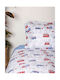 Sunshine Sheet Set Single with Elastic Band Cotton Cotton Feelings 42 White 105x205cm 3pcs