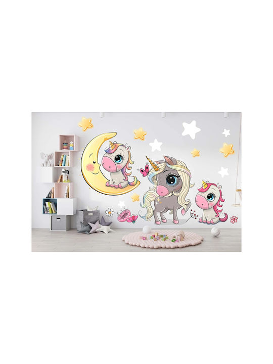 Kinderaufkleber Bunte Einhörner Märchen Kinderdekoration 120x240