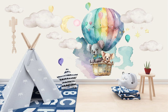Abțibilduri de Perete pentru Copii Koala Ursuleți Curcubeu Balon 60x120