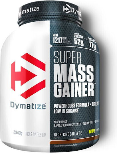 Dymatize Super Mass Gainer с Креатин Без Глутен с Вкус Strawberry 2.943kg