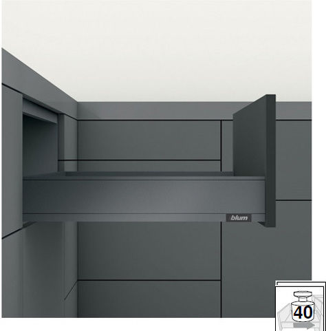 Blum Legrabox K Metallschubladenseiten Höhe 14,4cm Tiefe 50cm Anthrazit
