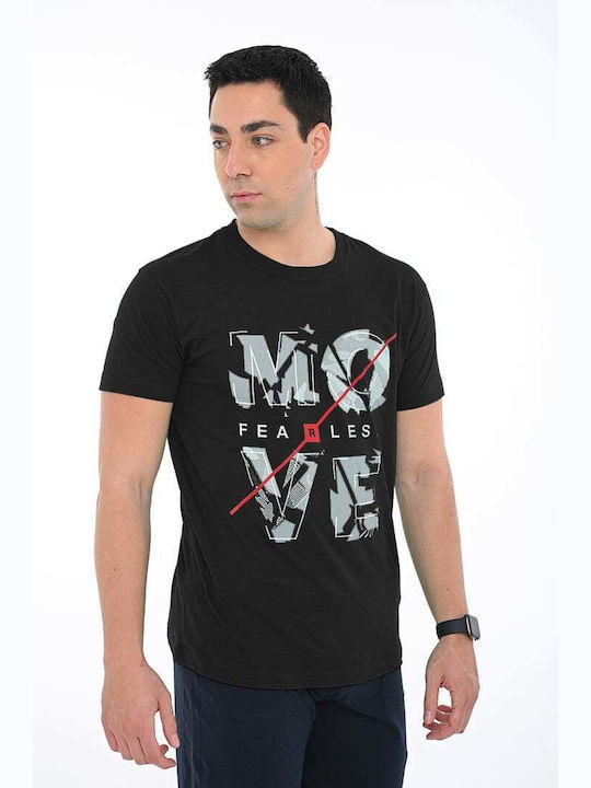 Bodymove Ανδρικό T-shirt Κοντομάνικο Move Μαύρο