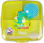 Plastic Kids' Food Container Dinosaurs Brown