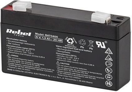 6v Lead Gel Battery 1.3 Ah Maintenance-free 96 X 24 X 51 Mm