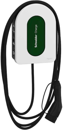 Schneider Electric Επιτοίχιος Τριφασικός Σταθμός Φόρτισης 7.4kW με Ενσωματωμένο Καλώδιο Type 2 (EVH5A07N2C7)