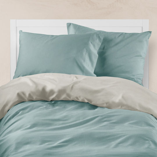 Borea Плик за Завивка Памучен Кинг Сайз 220x240 Solid Mint-grey
