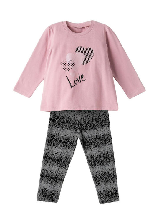 Evita Kinder Set mit Leggings Winter 2Stück Pink