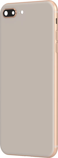 Clappio Frame and Battery Cover for iPhone 8 Plus Gold Rear Window Light Pink