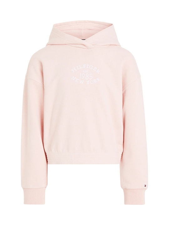 Kids Sweatshirt with Hood and Pockets Pink