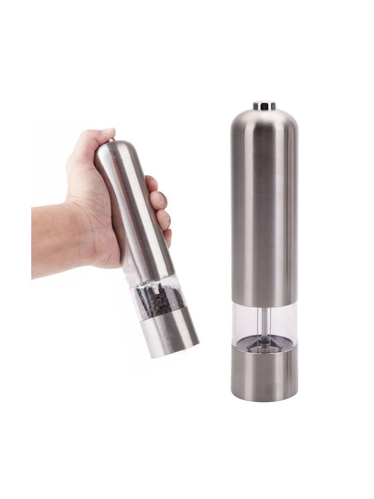 Verk Group Ηλεκτρικός Μύλος Αλατιού Inox σε Ασημί Χρώμα 22cm