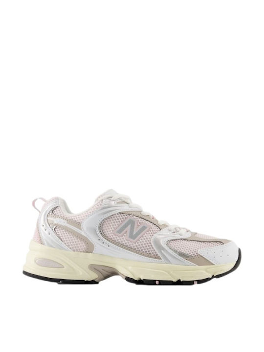 New Balance Sneakers White Silver Vintage Pink