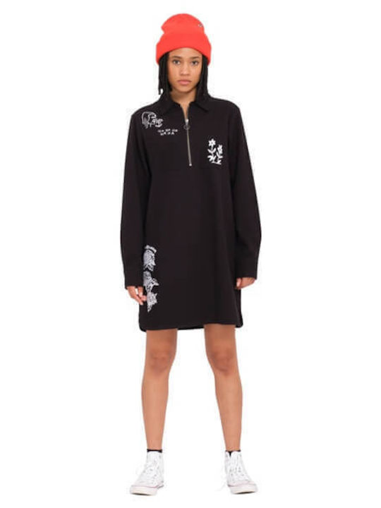 Mini Shirt Dress Dress Black