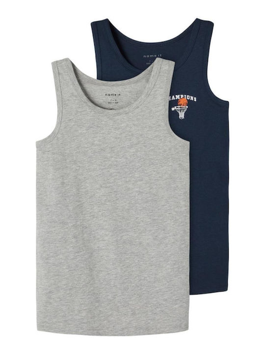 Name It Set of Kids' Undershirts Sleeveless Dark Sapphire 2pcs
