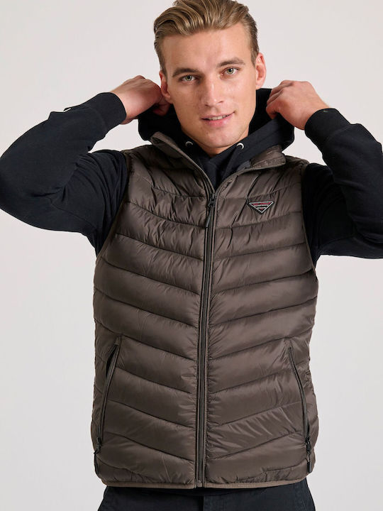 Funky Buddha Αμάνικο Μπουφάν Puffer Χακί