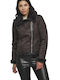 Μουτόν Γυναικείο Biker Jacket Γκρι