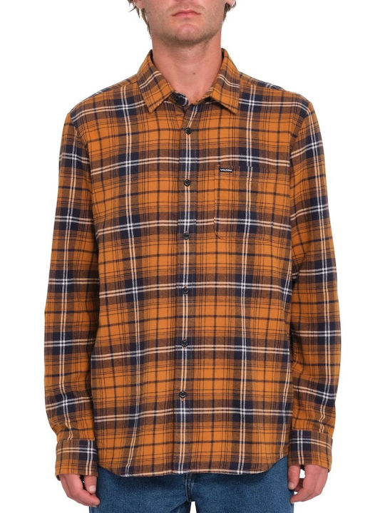 Caden Cu mânecă lungă Flanel Cămașă Carou CHESTNUT BROWN