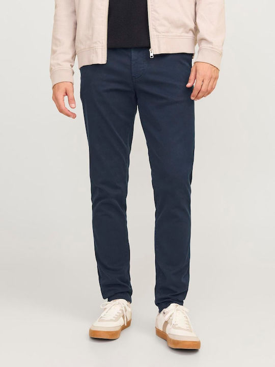 Jack & Jones Pantaloni pentru bărbați Chino Elastice cu Croială Slim Night Sky (μπλε)