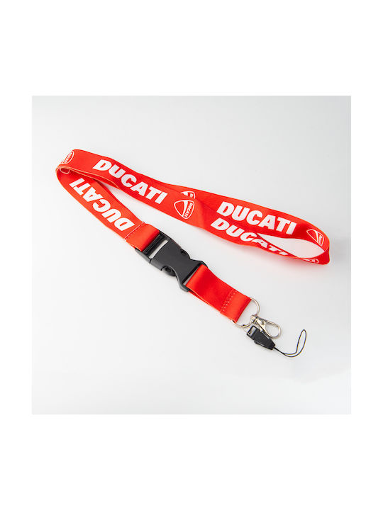 Ducati Red Neck Lanyard Keychain