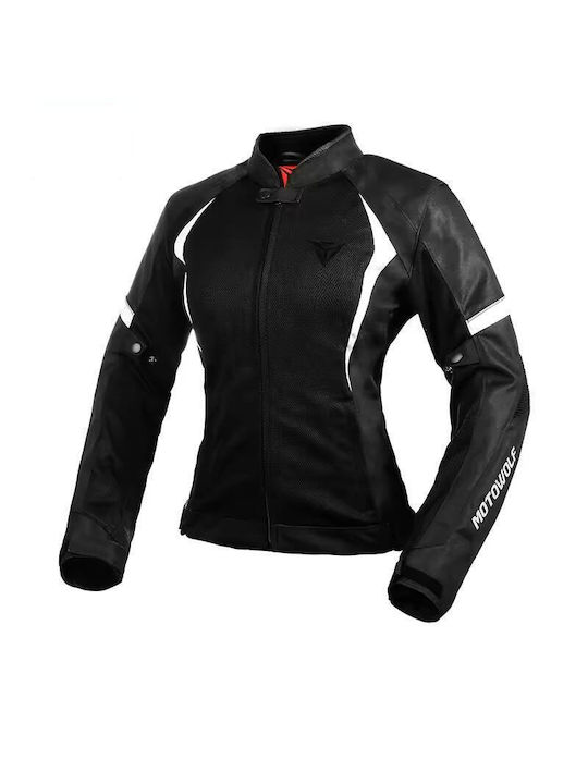 Motowolf Motowolf Damen Sommer Motorradjacke Wasserdicht Schwarz/Weiß