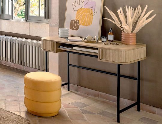 Birou Colva Din Lemn Bej Cu Picioare Metalice 105x60x76cm