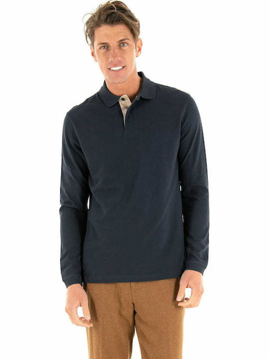 Barbour Men's Long Sleeve Blouse Polo Navy Blue