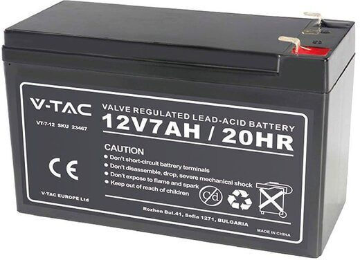 V-TAC Gel Battery 12 V 7 Ah Size 151 X 65 X 94 Mm