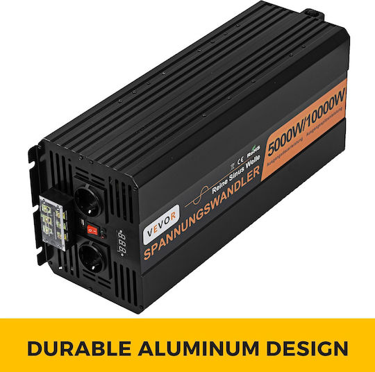 Vevor Inverter für Autos Reine Sinuswelle 5000W zur Umwandlung von 24V DC in 230V AC