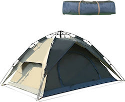 Automat Cort Camping Pop Up Verde cu Dublu Strat 3 Sezoane pentru 4 Persoane 240x206x130cm Verde Armată