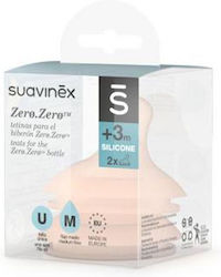 Suavinex Zero Silicone Baby Bottle Teats Medium Flow for 3+ months 2pcs