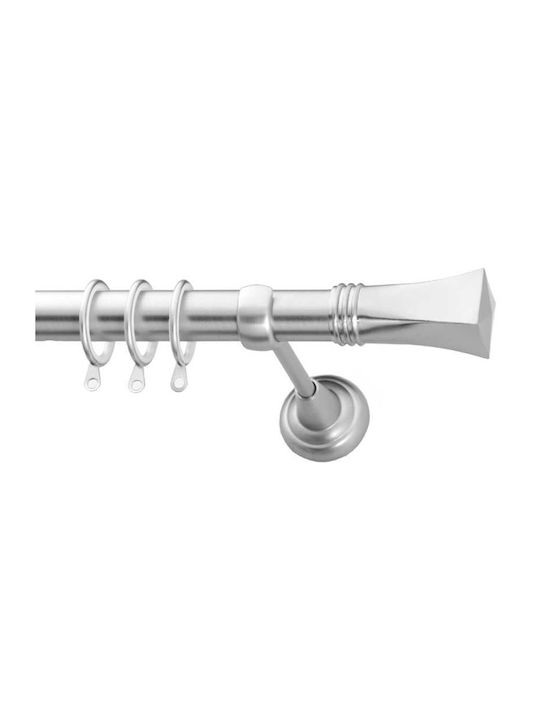Μεταλλικό Κουρτινόξυλο Eco Elegant Μονό Φ25mm 160εκ. Νίκελ Σατινέ