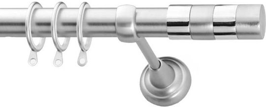 Μεταλλικό Κουρτινόξυλο Eco Artemis Μονό Φ25mm 280εκ. Νίκελ Σατινέ