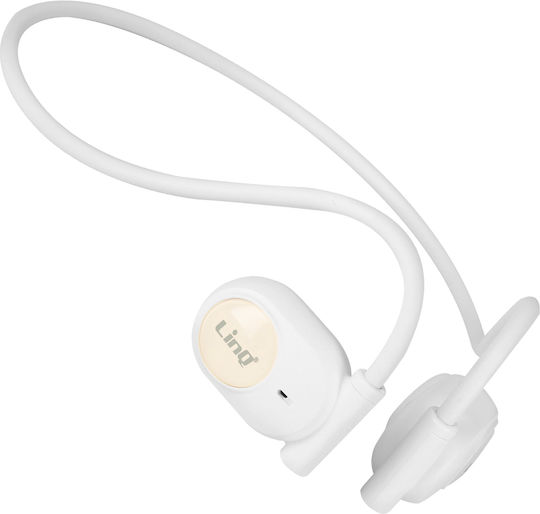 LinQ R208 Open Ear Bluetooth Handsfree Ακουστικά με Αντοχή στον Ιδρώτα Λευκά