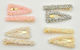 Metal Snap Hair Clips with Stones, 2 Pieces, Si...