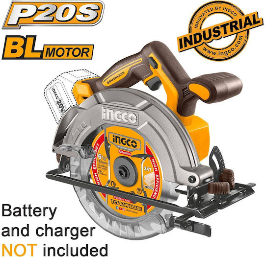 Ingco Circular Saw Brushless 20V Solo with Speed Control
