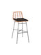 Hocker für Bar Für den Außenbereich Rattan Gerald mit Kissen Black, Beige 1Stück 49x50x101cm