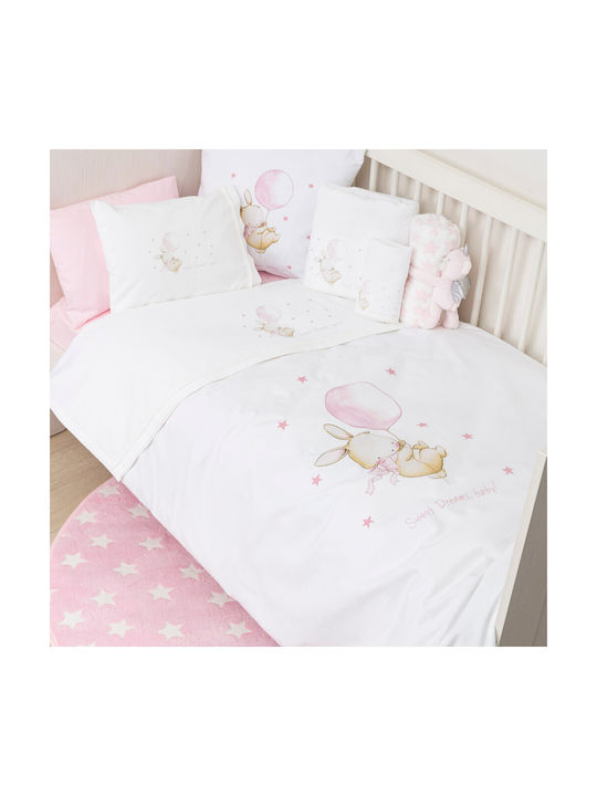 Borea Baby Duvet Cover Sweet Dreams White-pink 110x140cm