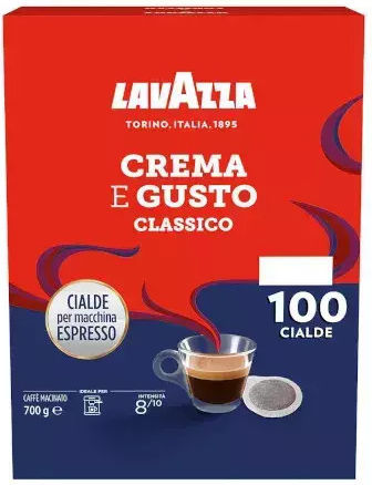 Lavazza Kapseln Espresso Crema E Kompatibel mit Maschine E.S.E. Pod 100Mützen