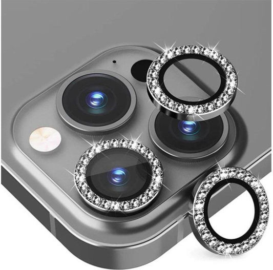 Lens Protector Glitter Camera Protection Tempered Glass Black for the iPhone 11, iPhone 12 mini, iPhone 12
